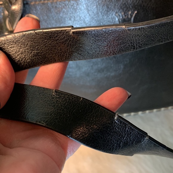 ELIM & PAUL Black Synthetic Leather Large Tote Shoulder Bag - Picture 8 of 12